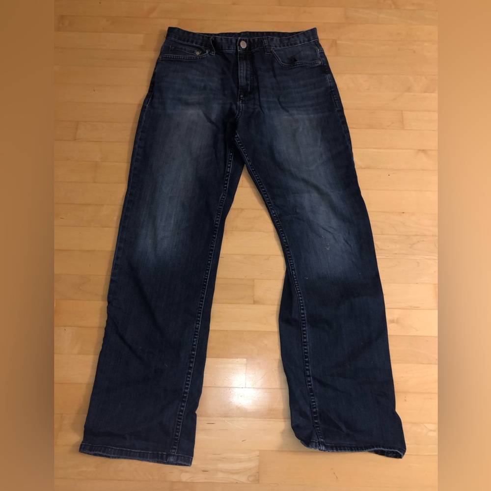 Calvin Klein Dark Blue Relaxed Straight Denim Blue Jeans 33x32